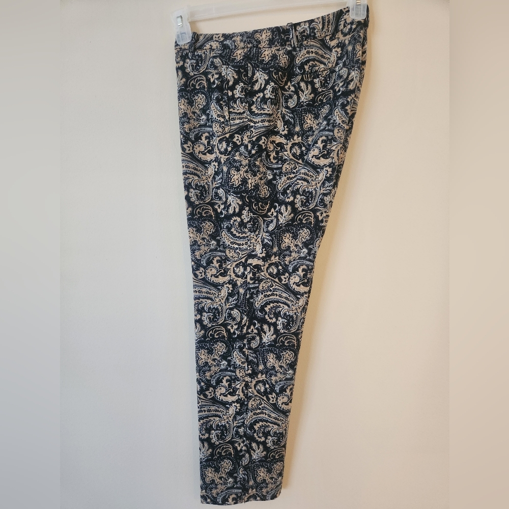 TALBOTS Paisley Print Pants in Black and Cream